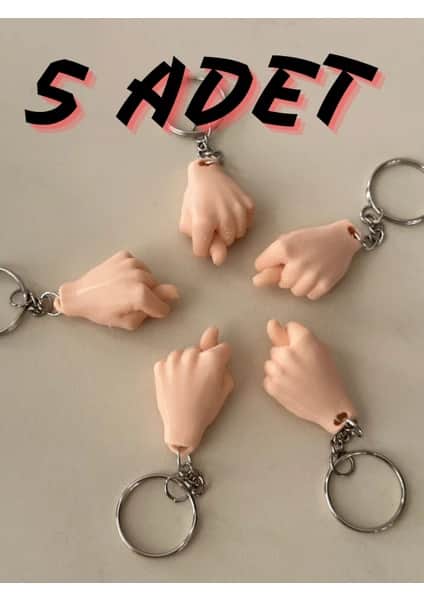 5 Adet El İşareti Mizah/Eğlence Anahtarlık